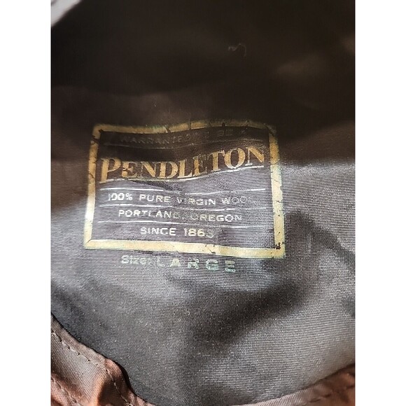 Pendleton VINTAGE 100% Virgin Wool Newsboy Cabbie Plaid Hat Cap Large w/flaws - Picture 4 of 12
